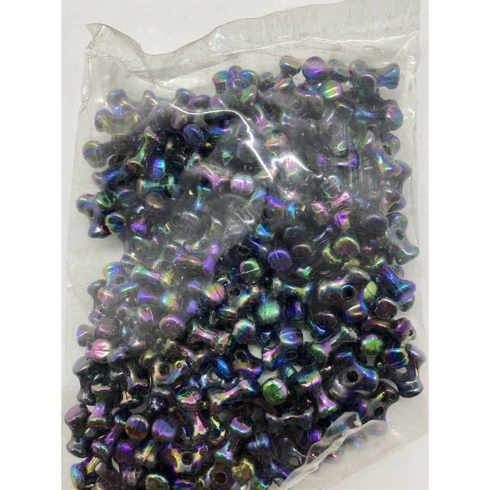 144 Gems 10MM TRI Propeller Beads blk,pink,yell,teal or clear 1 Bag - Picture 10 of 12